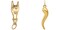 14k Yellow Gold Italian Horn & Good Luck Hand/Sign Language Charms